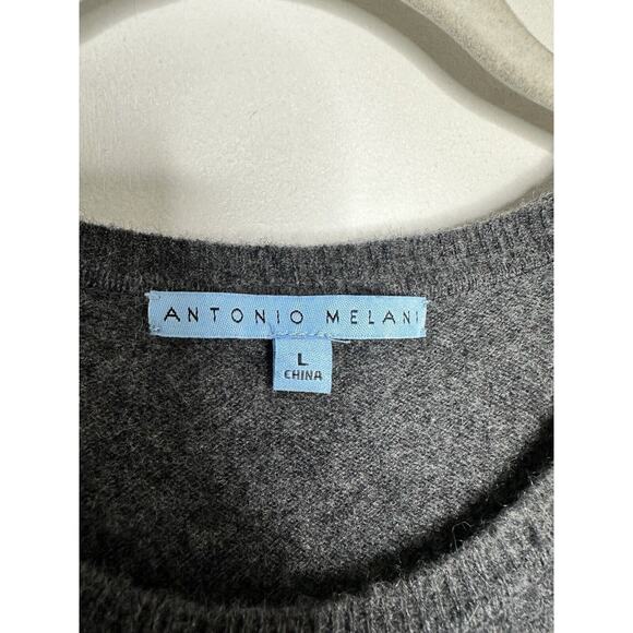 Antonio Melani Womens 100% Cashmere Gray Sweater Skater Dress Size Large - Picture 4 of 7